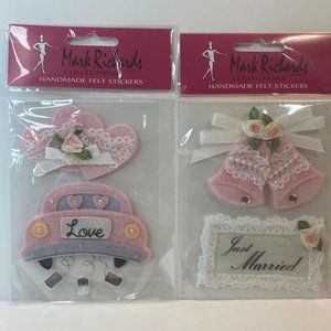 Scrapbook Embellishments Stickers Wedding Just Married Hearts Paper Crafts
